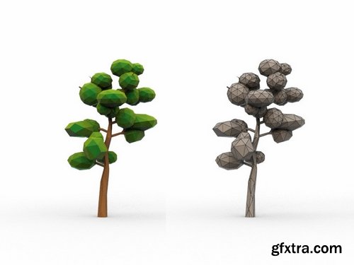 CM - 10 Low Poly Cartoon Tree 356235