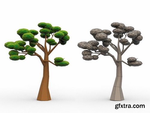 CM - 10 Low Poly Cartoon Tree 356235