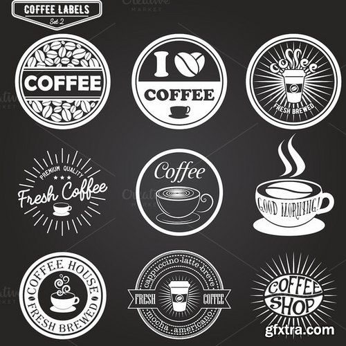 CM - 35 Coffee, Cafe & Cake Logo Bundle 394804