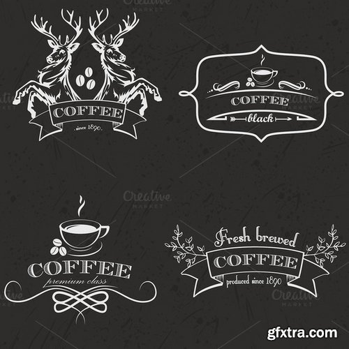 CM - 35 Coffee, Cafe & Cake Logo Bundle 394804