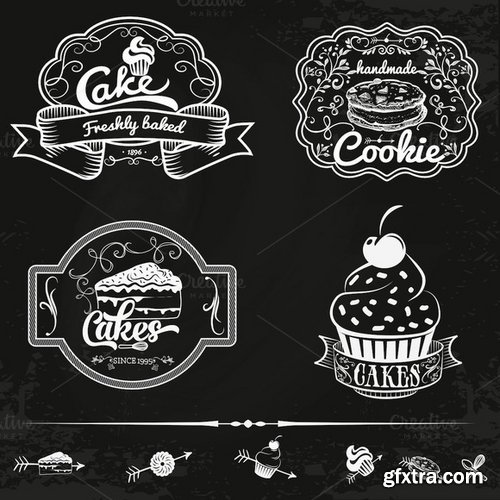 CM - 35 Coffee, Cafe & Cake Logo Bundle 394804