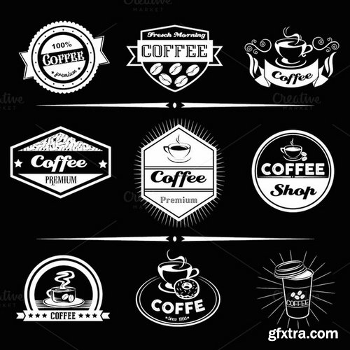 CM - 35 Coffee, Cafe & Cake Logo Bundle 394804