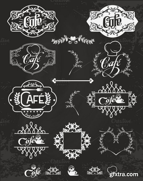 CM - 35 Coffee, Cafe & Cake Logo Bundle 394804