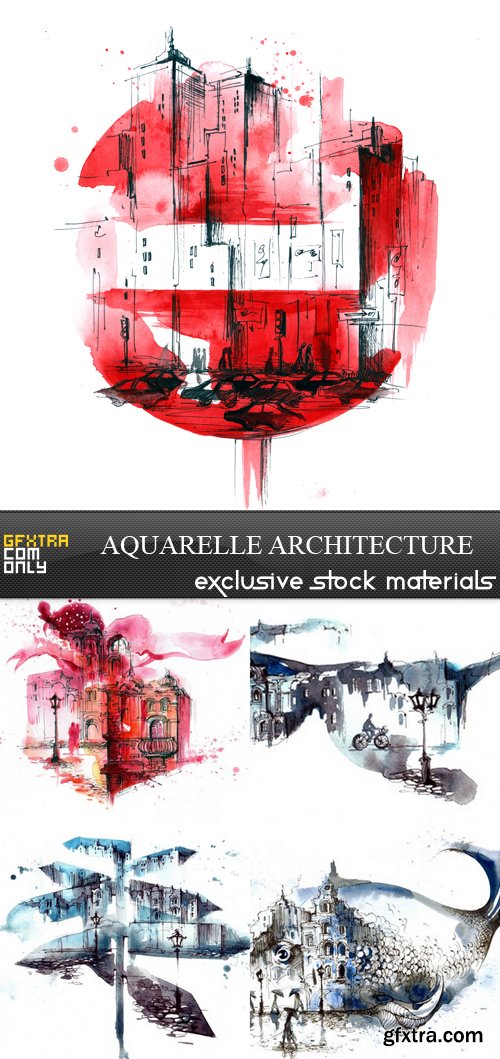 Aquarelle Architecture - 5 UHQ JPEG