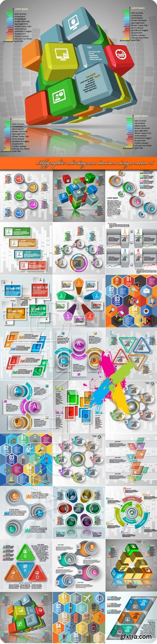 Infographic and diagram business design vector 16