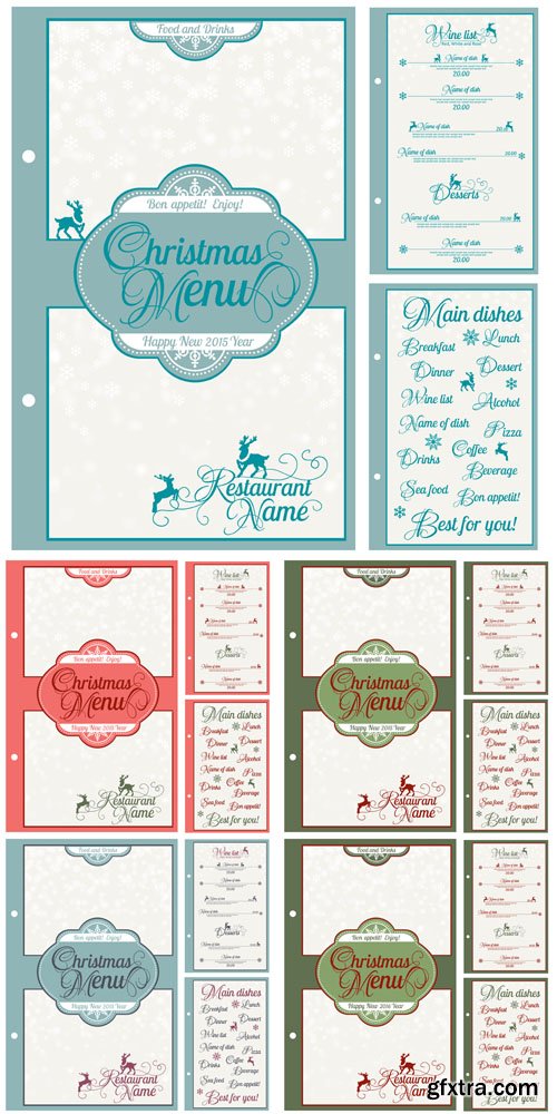 Christmass Menu Design Templates Set 2