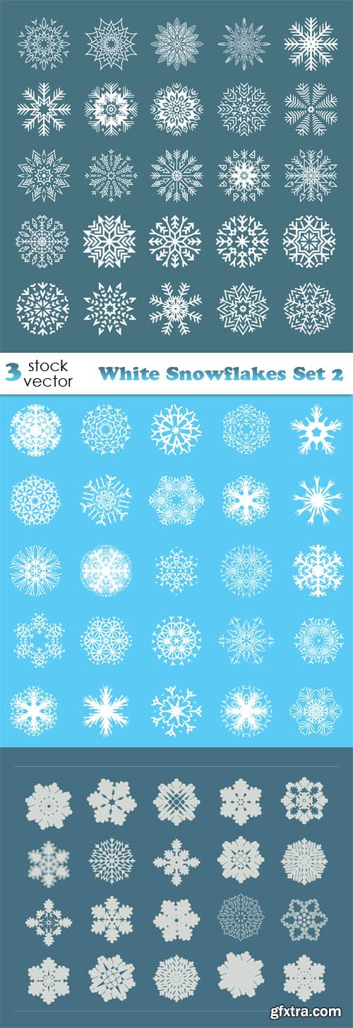 Vectors - White Snowflakes Set 2