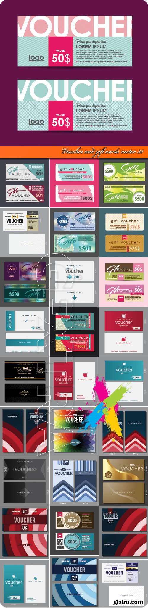 Voucher and gift cards vector 32