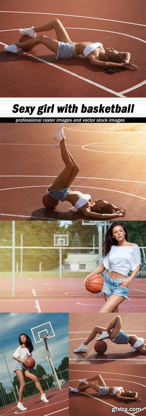 Sexy girl with basketball