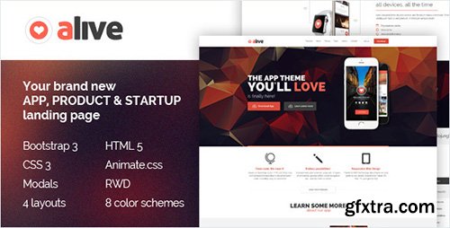 ThemeForest - Alive v1.0.5 - Responsive Bootstrap HTML5 App Landing Page - 10397657