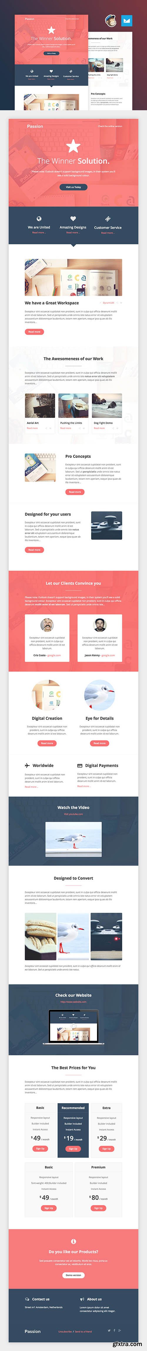 HTML & PSD Web Template - Passion - Responsive Email Template