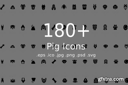 CM - 180+ Pig Icons 410601