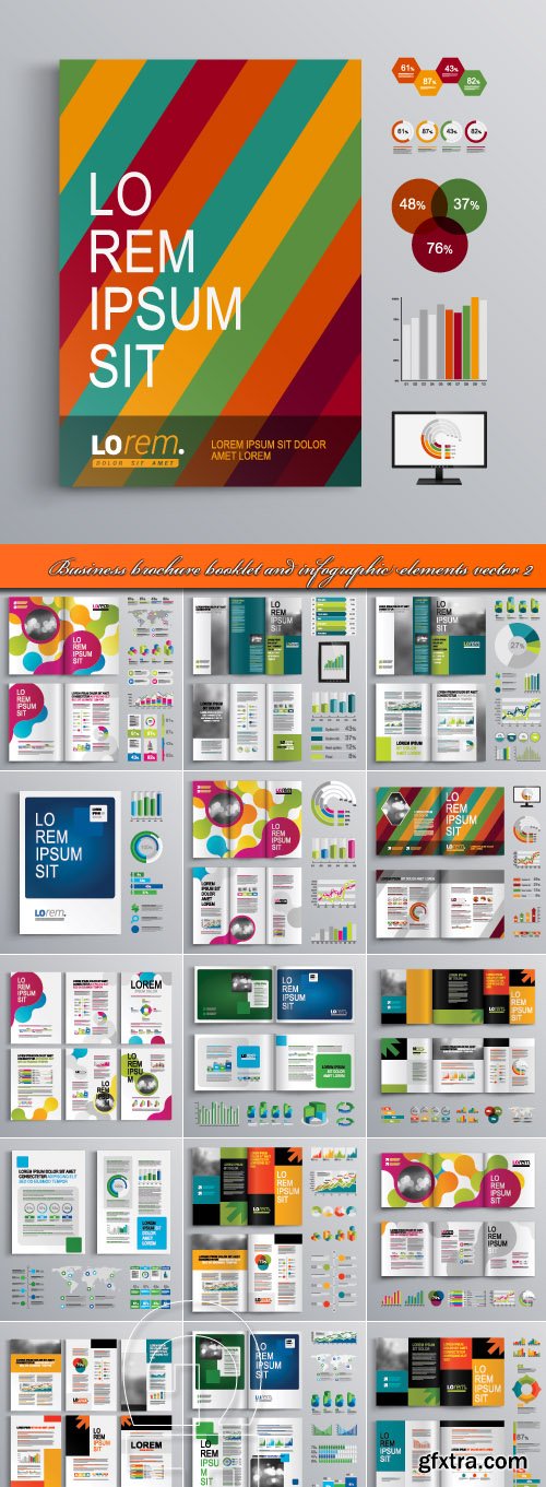 Business brochure booklet and infographic elements vector 2