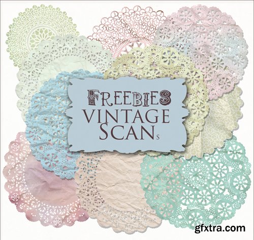 Scrap Kit - Lace Paper Labels in Vintage Style