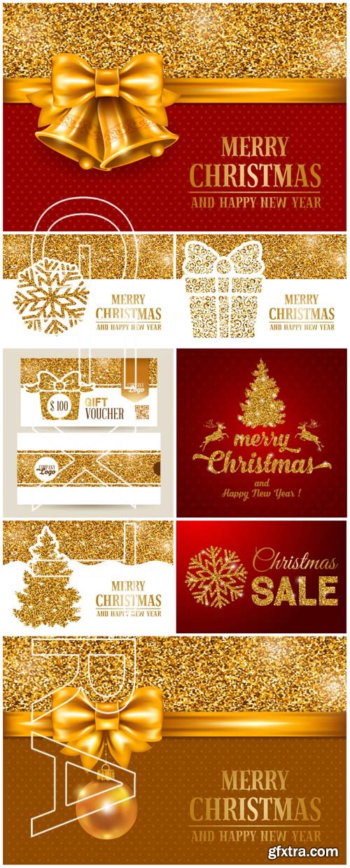 Luxury Christmas and New Year greeting card