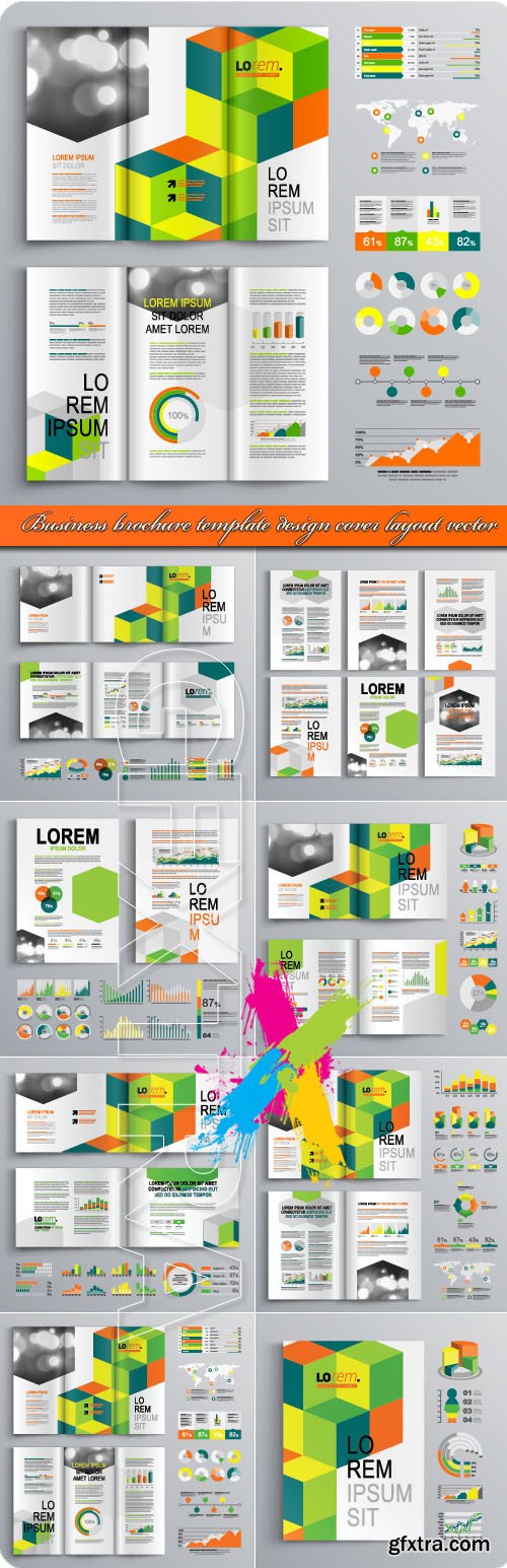 Business brochure template design cover layout vector