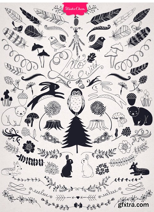 CM 50189 - HUGE Hand Drawn Nature Pack Elements