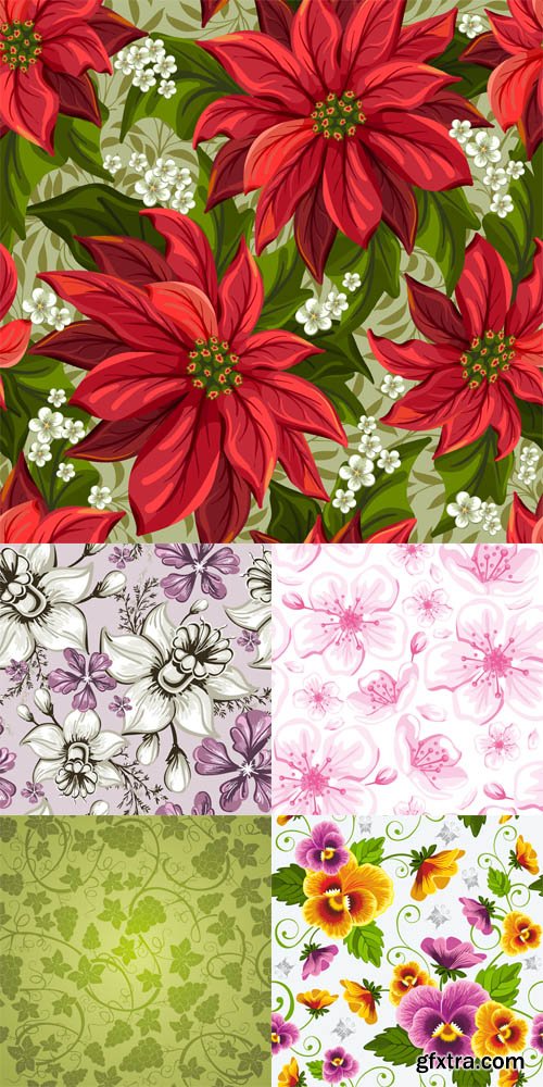 Floral Seamless Patterns Set