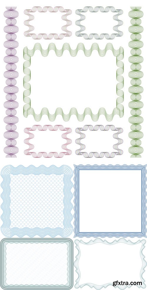 Guilloche Frames Vector Set