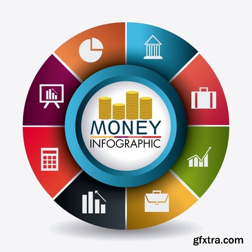 Collection of vector image conceptual business infographics #15-25 Eps