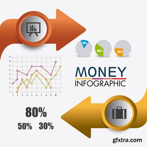 Collection of vector image conceptual business infographics #15-25 Eps