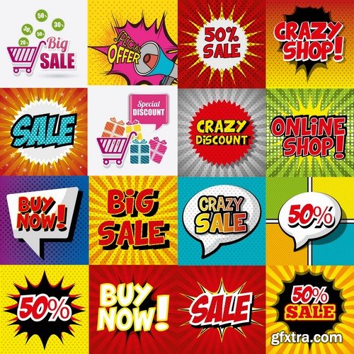 Collection of vector image label on various subjects #4-25 Eps