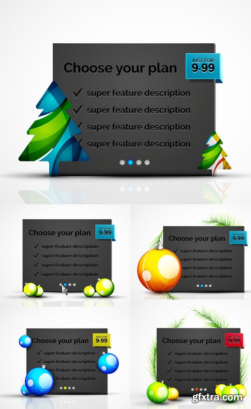 Abstract Web Message Box with Christmas Decoration