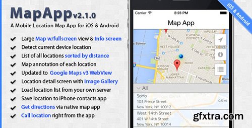 CodeCanyon - MapApp v2.0.0 - iOS and Android Mobile Location Map App Template - 5309830