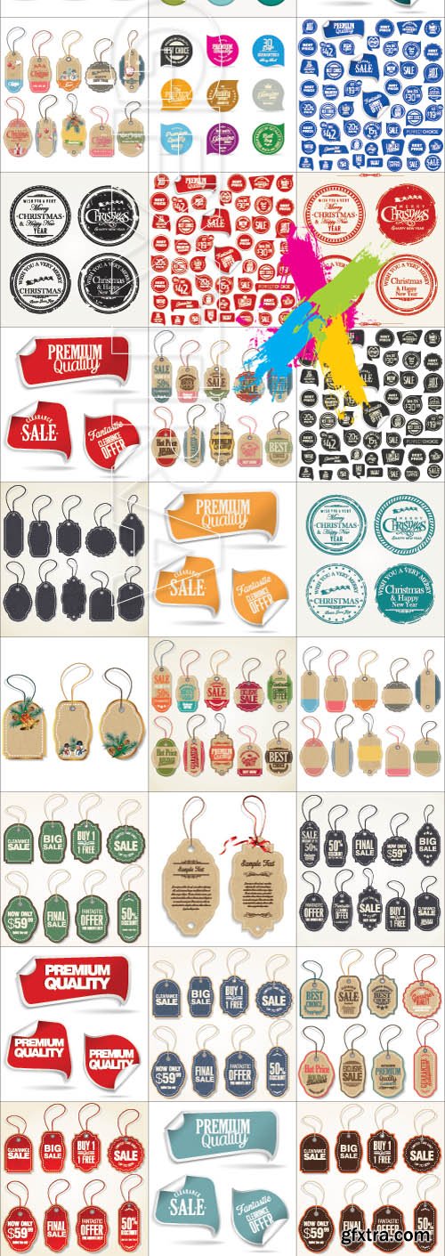 Sticker tags labels vector