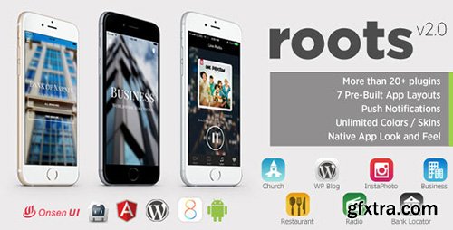 CodeCanyon - Roots v2.0 - PhoneGap/Cordova Multi-Purpose Hybrid App - 9525999