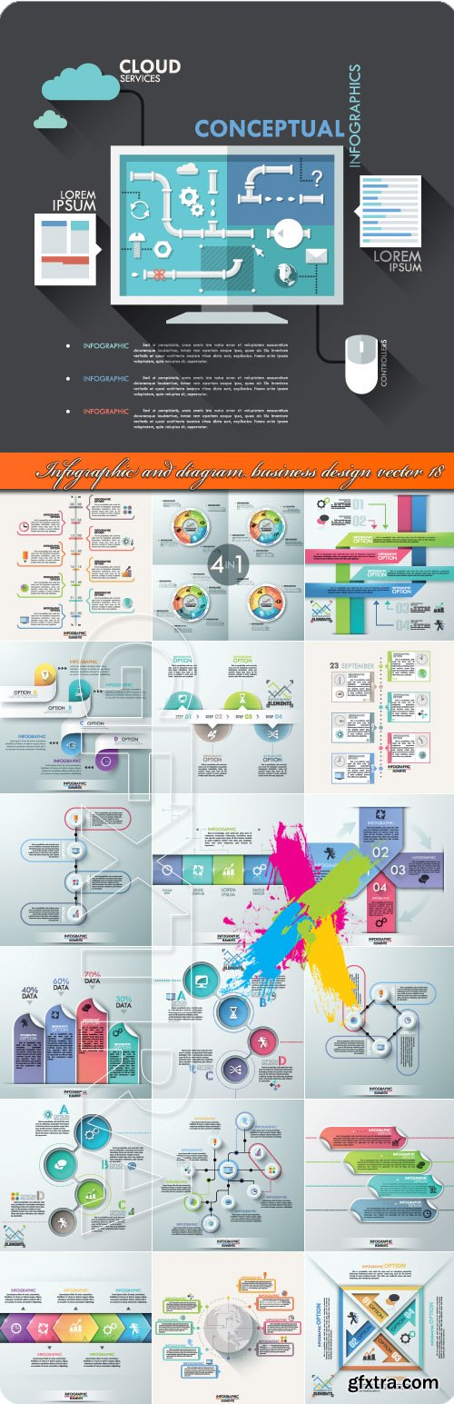 Infographic and diagram business design vector 18