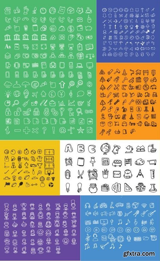 Set of 500 doodle icon