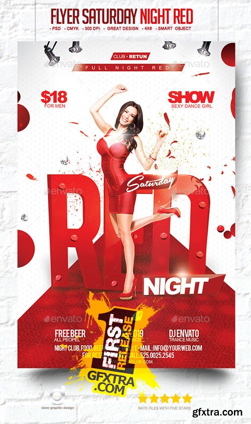 Flyer Saturday Night Red 10306802