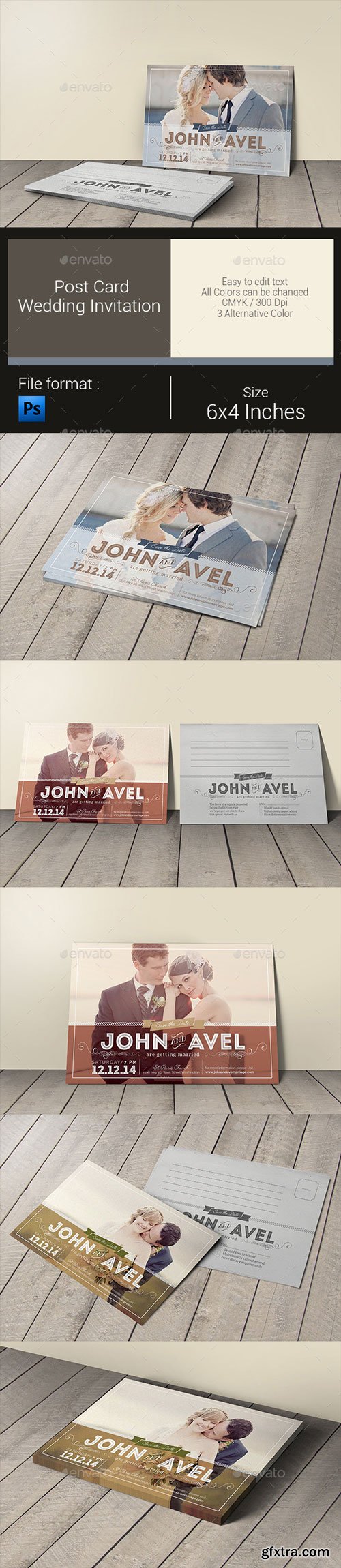 GraphicRiver - Post Card Wedding Invitation - 10547726