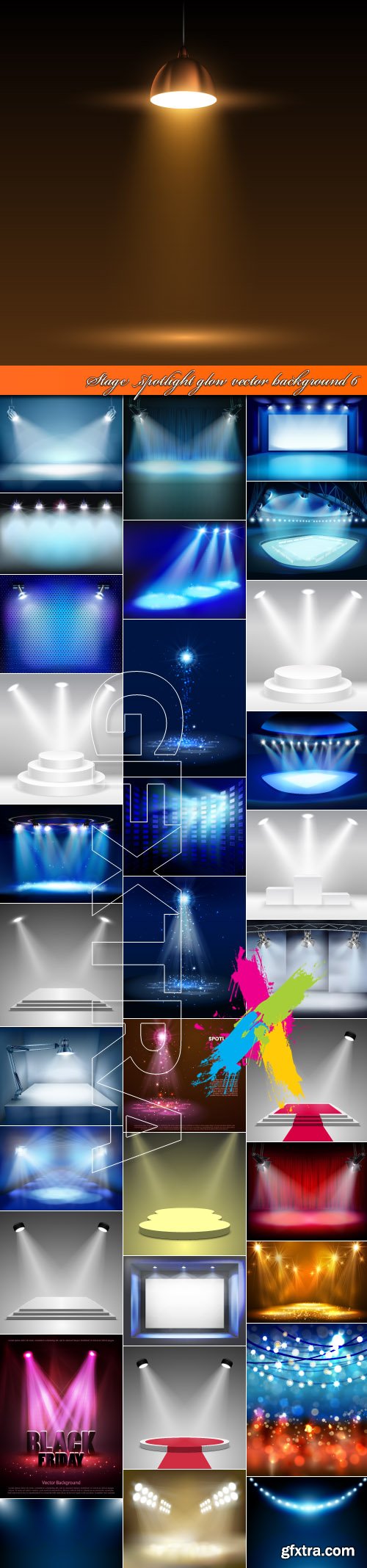 Stage spotlight glow vector background 6