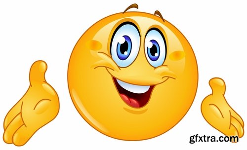 Collection of vector image smiley smile funny character balloon 25 EPS