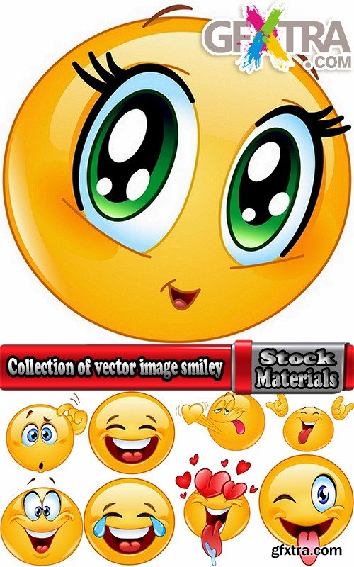 Collection of vector image smiley smile funny character balloon 25 EPS