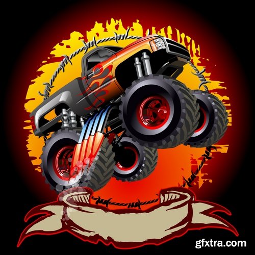 Collection of vector image printed on a T-shirt with the slogan automotive topics 25 EPS