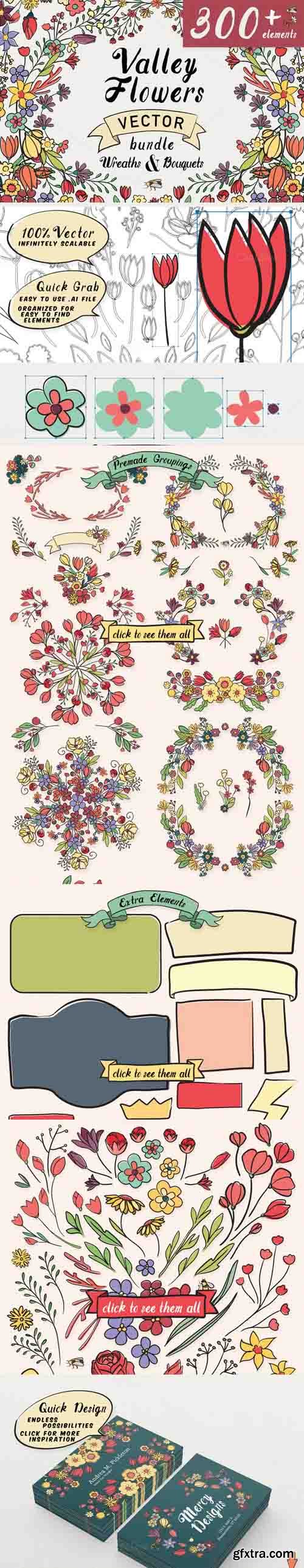 CM - Valley Vector Floral Bundle 307462