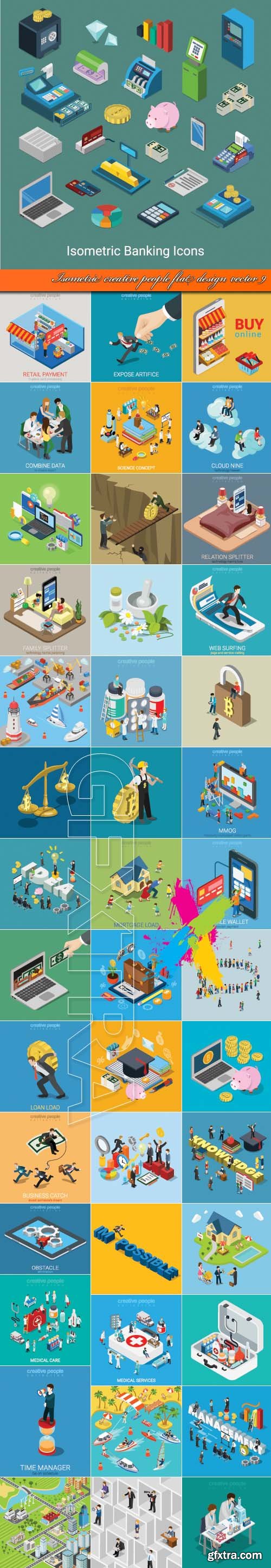 Isometric creative people flat design vector 9