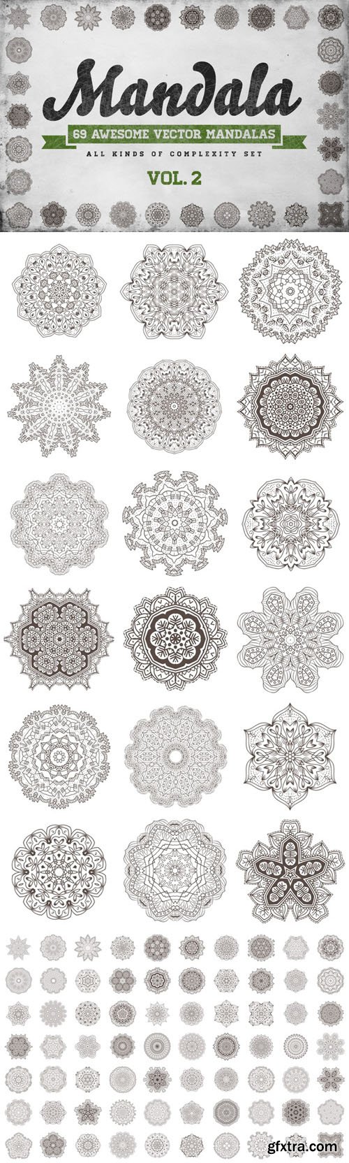 Awesome 69 Mandala II Set in Vector - CM 348917