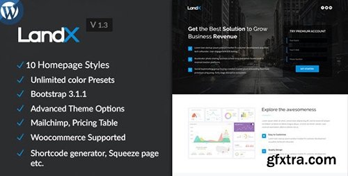 ThemeForest - LandX v1.3.4 - Multipurpose Wordpress Landing Page - 9545842