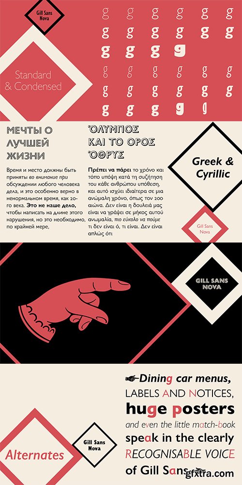 Gill Sans Nova Font Family - 43 Fonts $2107