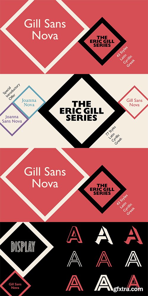 Gill Sans Nova Font Family - 43 Fonts $2107