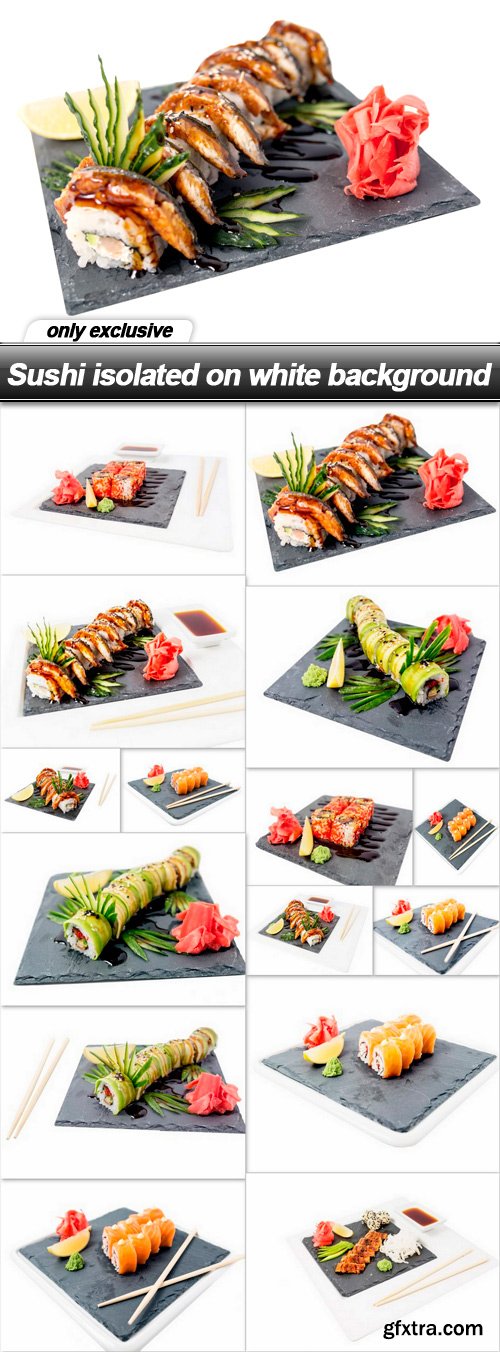 Sushi isolated on white background - 15 UHQ JPEG