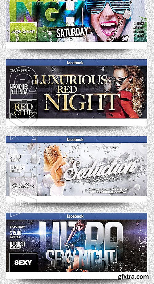 GraphicRiver - Facebook Club Party Bundle 1 13401480