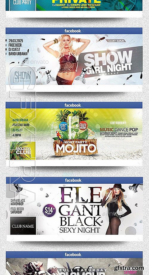 GraphicRiver - Facebook Club Party Bundle 1 13401480