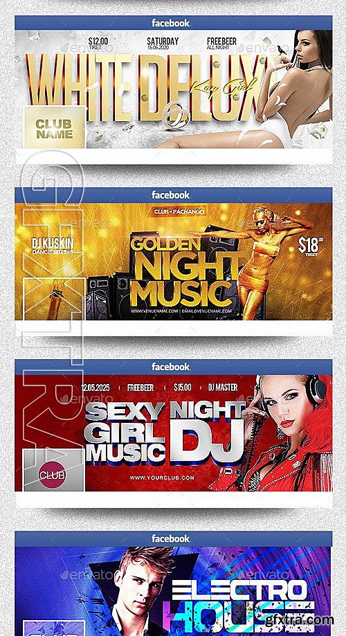 GraphicRiver - Facebook Club Party Bundle 1 13401480