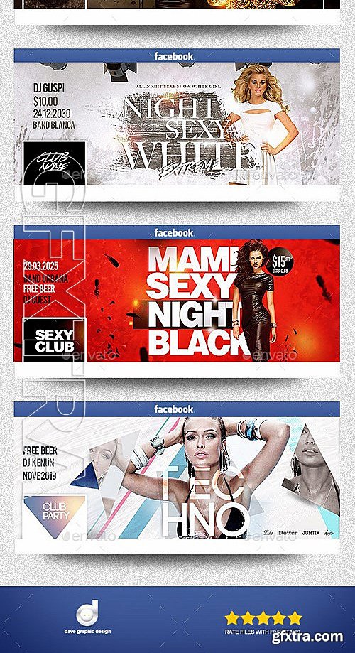 GraphicRiver - Facebook Club Party Bundle 1 13401480