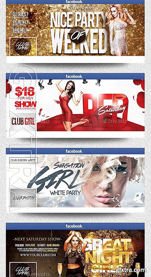 GraphicRiver - Facebook Club Party Bundle 1 13401480